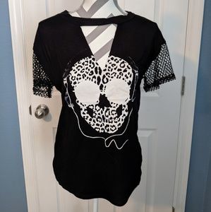 V-Neck Skull Tee